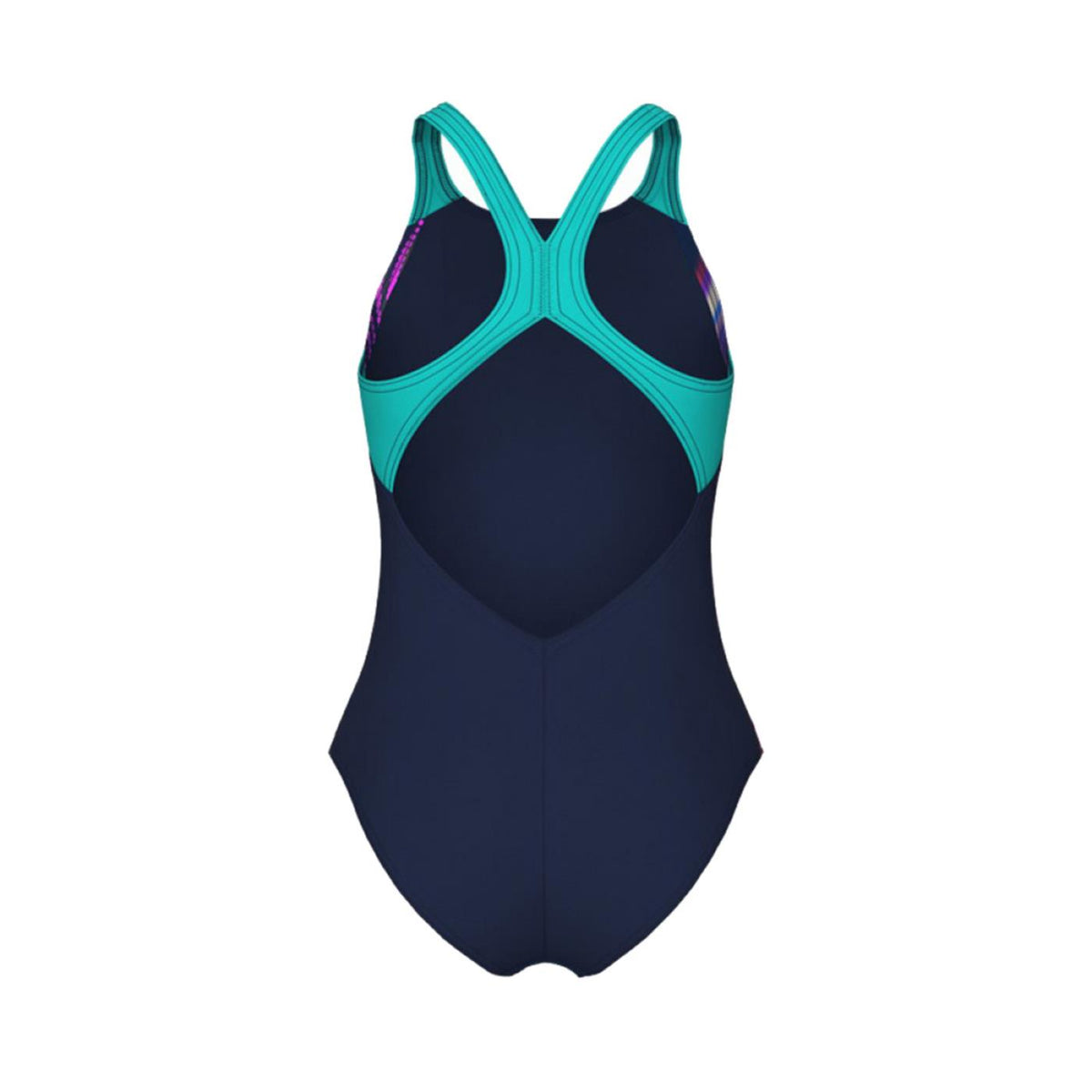 ARENA LIT LOGO SWIMSUIT V-BACK - Blu - vista 3