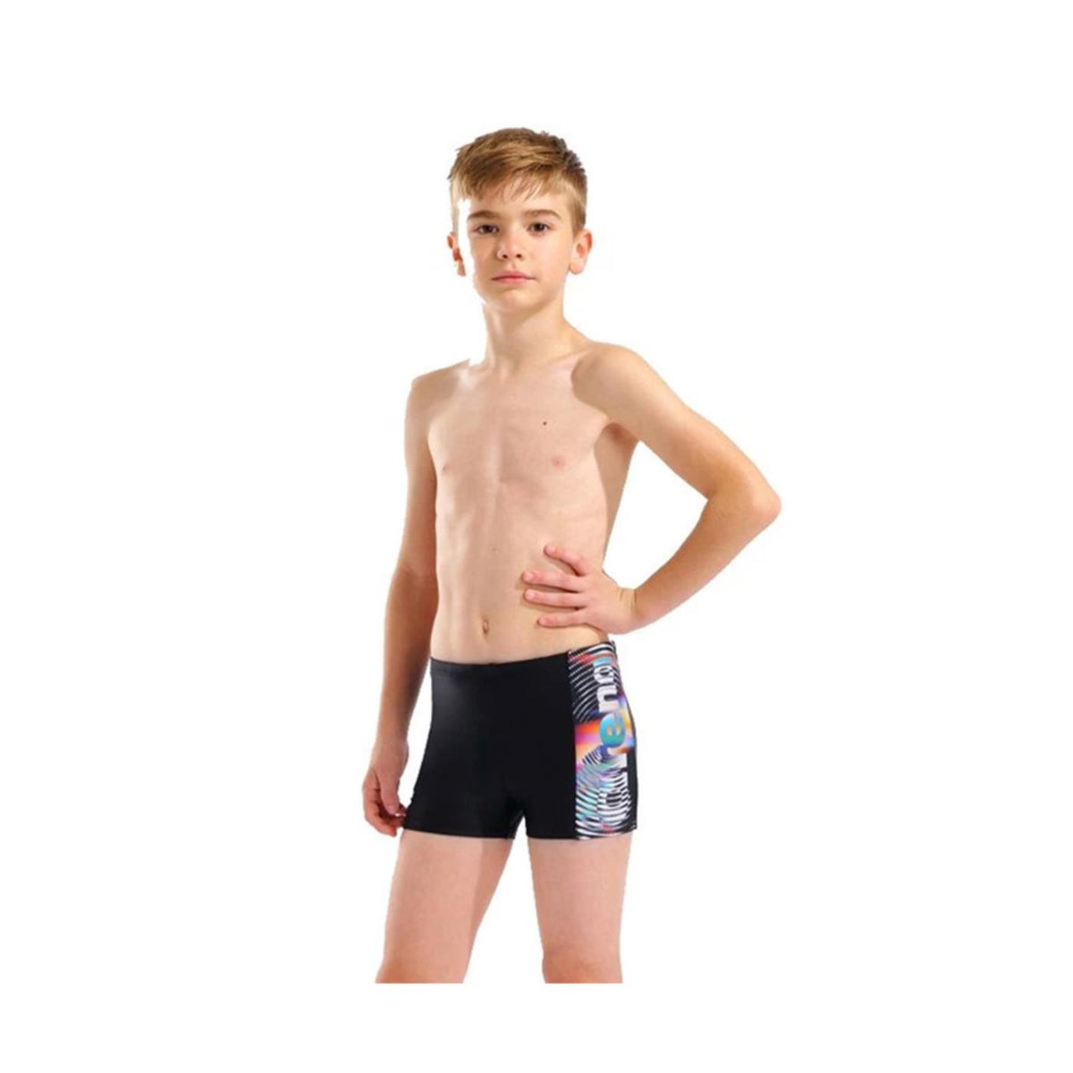 ARENA JR LIT LOGO SWIM SHORT - Nero - vista 2