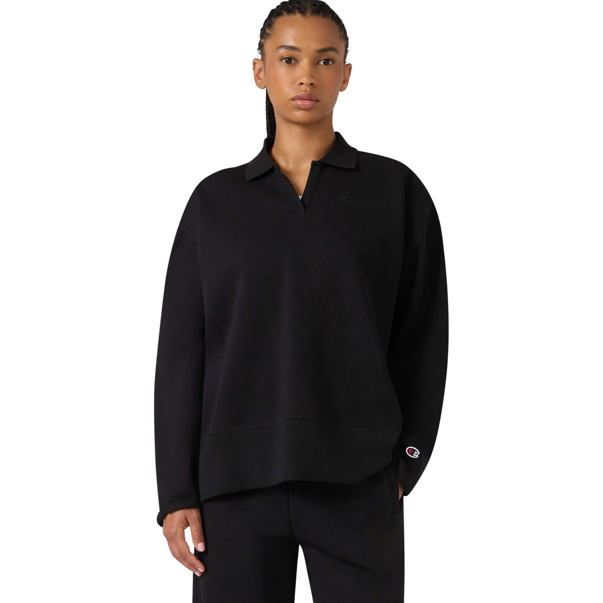 CHAMPION POLO NECK W SWEATSHIRT