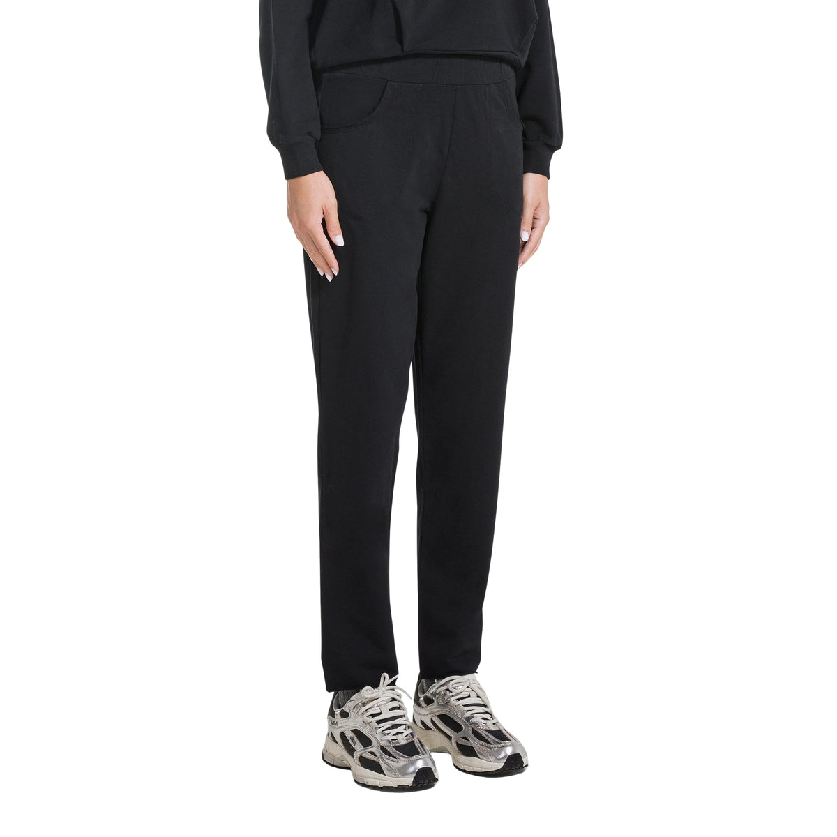 DEHA PANTALONE SLIM FIT FELPA - Nero - immagine principale