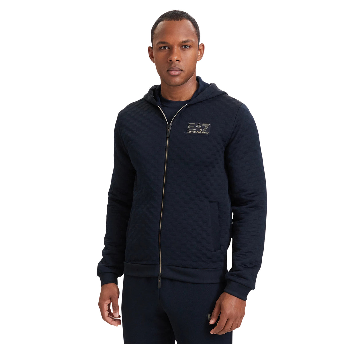 EMPORIO ARMANI 7 EA7 PREMIUM LABEL HOODIE - Blu - immagine principale