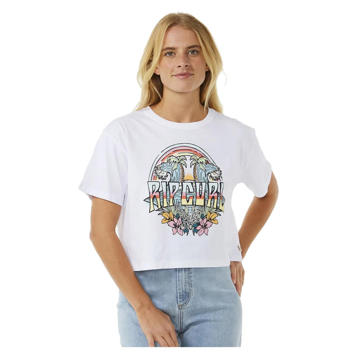 RIP CURL BLOCK PARTY CROP TEE