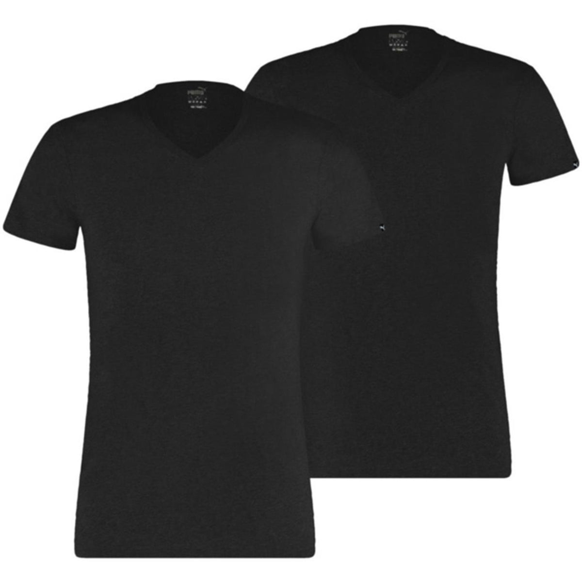 PUMA BASIC 2PK V-NECK TEE - Nero - immagine principale