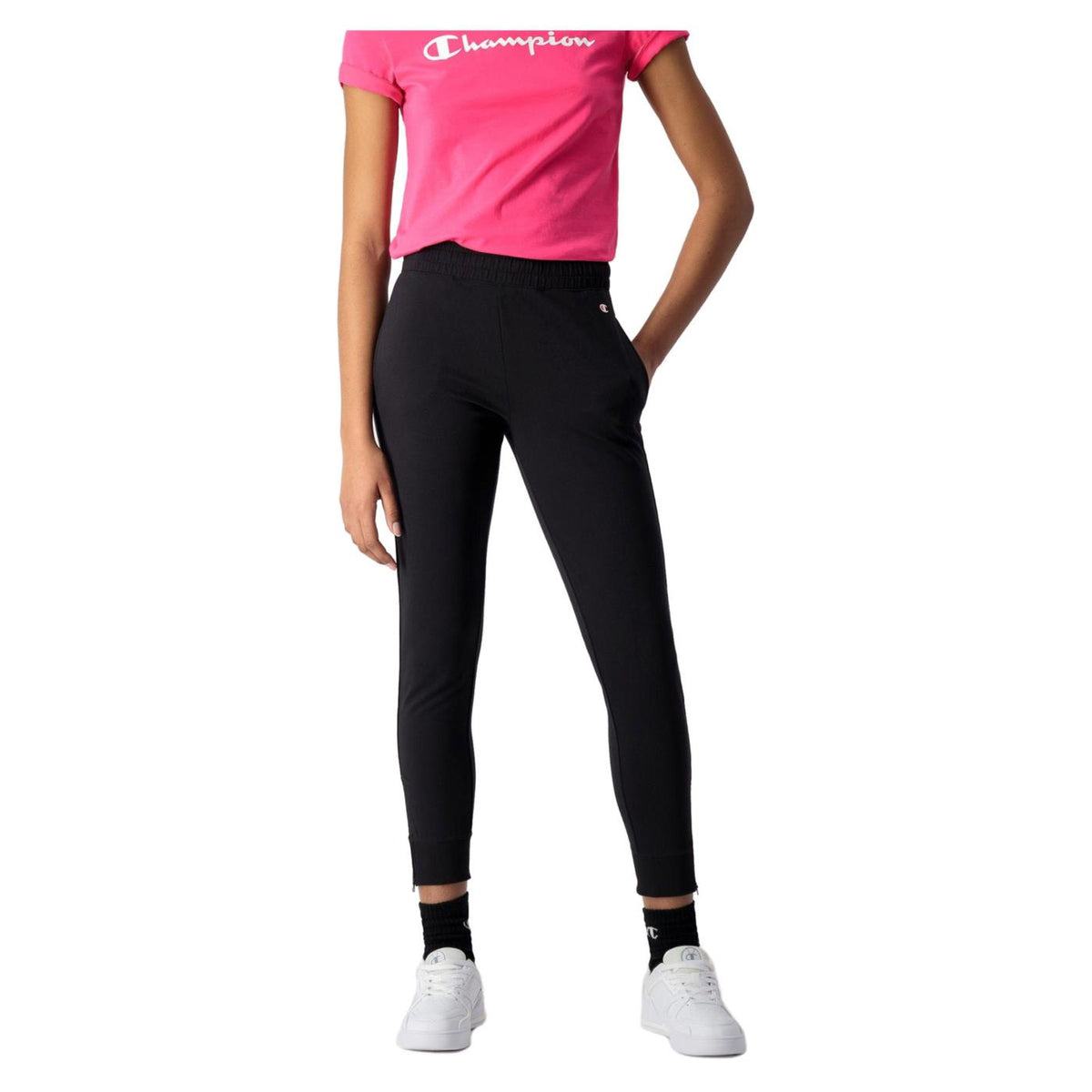 CHAMPION WOMAN RIB CUFF PANTS - Nero - vista 2