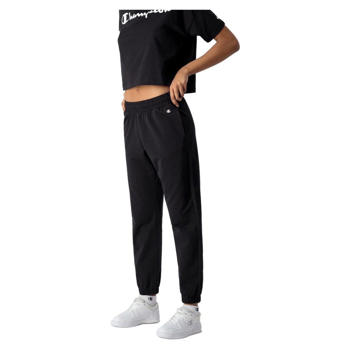 CHAMPION WOMAN ELASTIC CUFF PANTS - Nero - vista 2