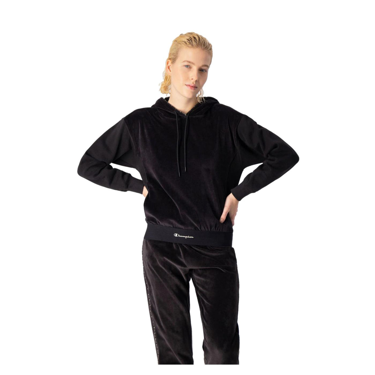 CHAMPION W HOODED SWEATSHIRT - Nero - vista 2