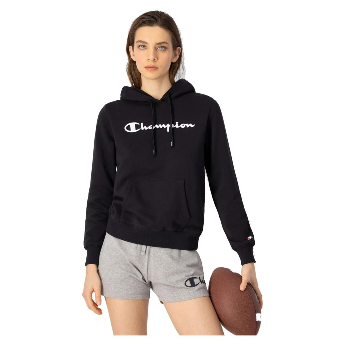 CHAMPION W HOODED SWEATSHIRT - Nero - vista 2