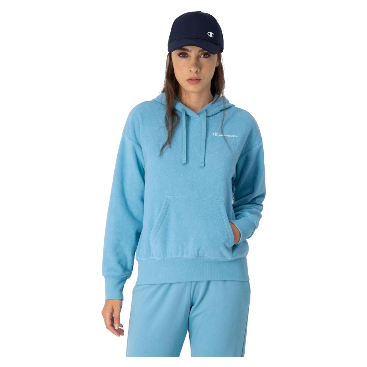CHAMPION W HOODED SWEATSHIRT - Azzurro - vista 2