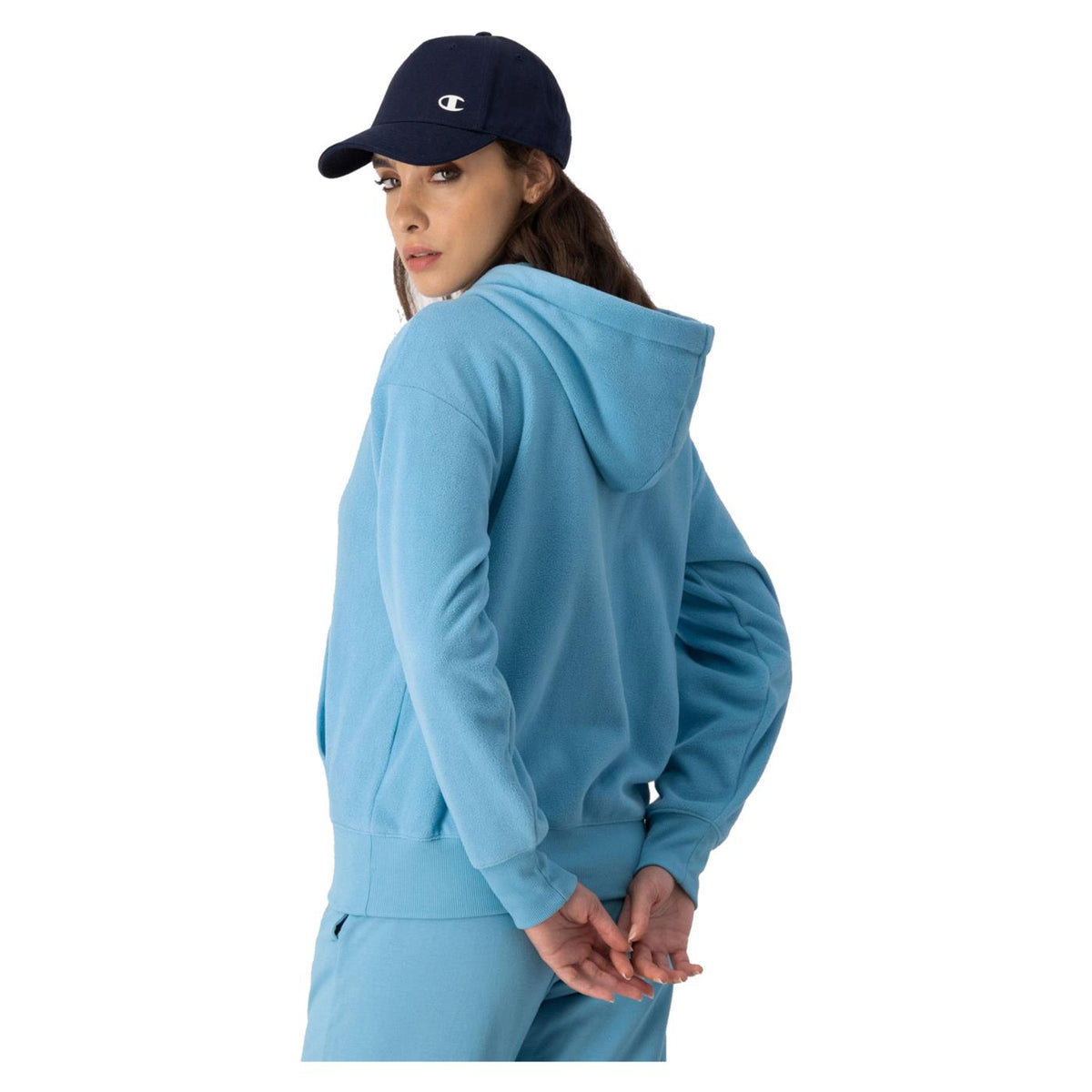 CHAMPION W HOODED SWEATSHIRT - Azzurro - vista 3