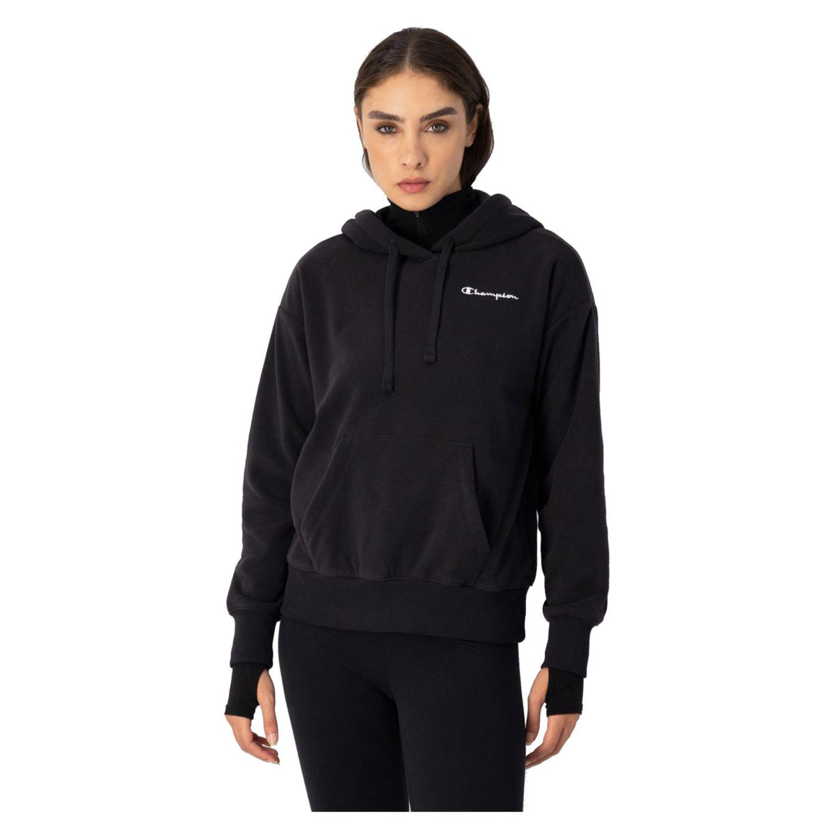 CHAMPION W HOODED SWEATSHIRT - Nero - vista 2