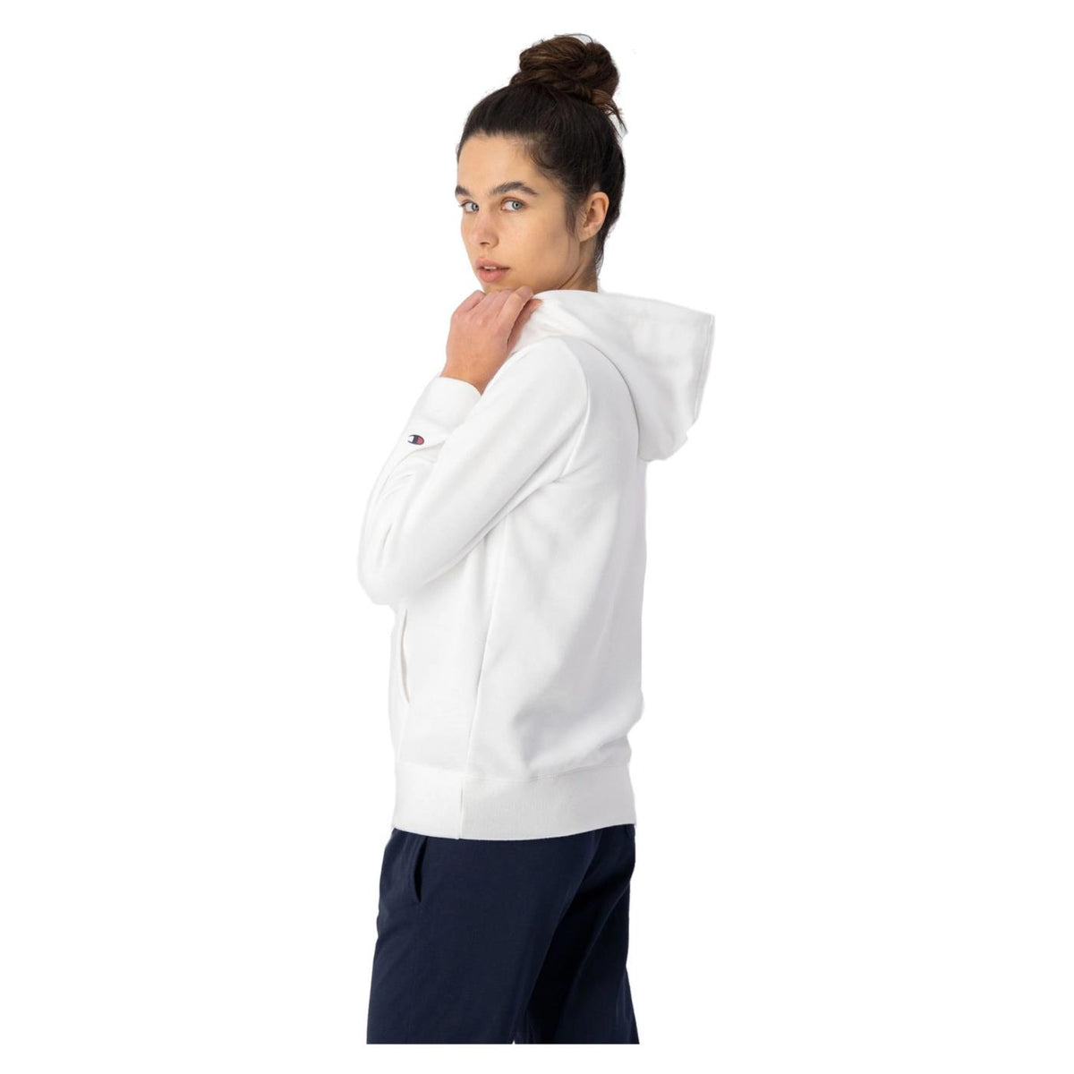 CHAMPION WOMAN HOODED SWEATSHIRT - Bianco - vista 3
