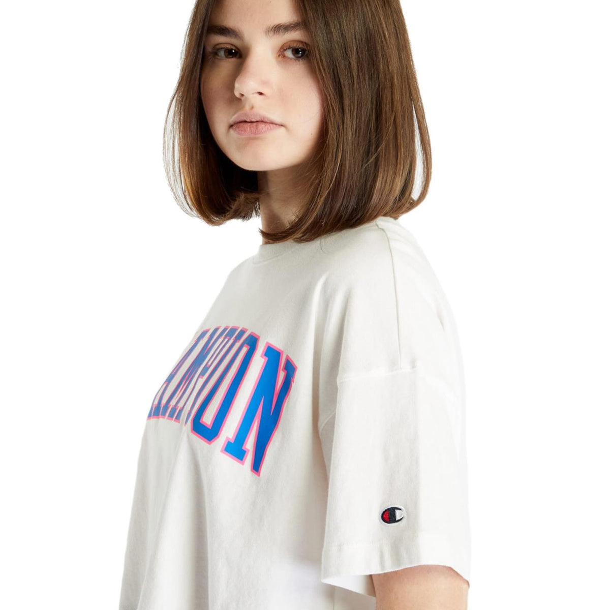 CHAMPION WOMAN CREWNECK T-SHIRT - Bianco - vista 3