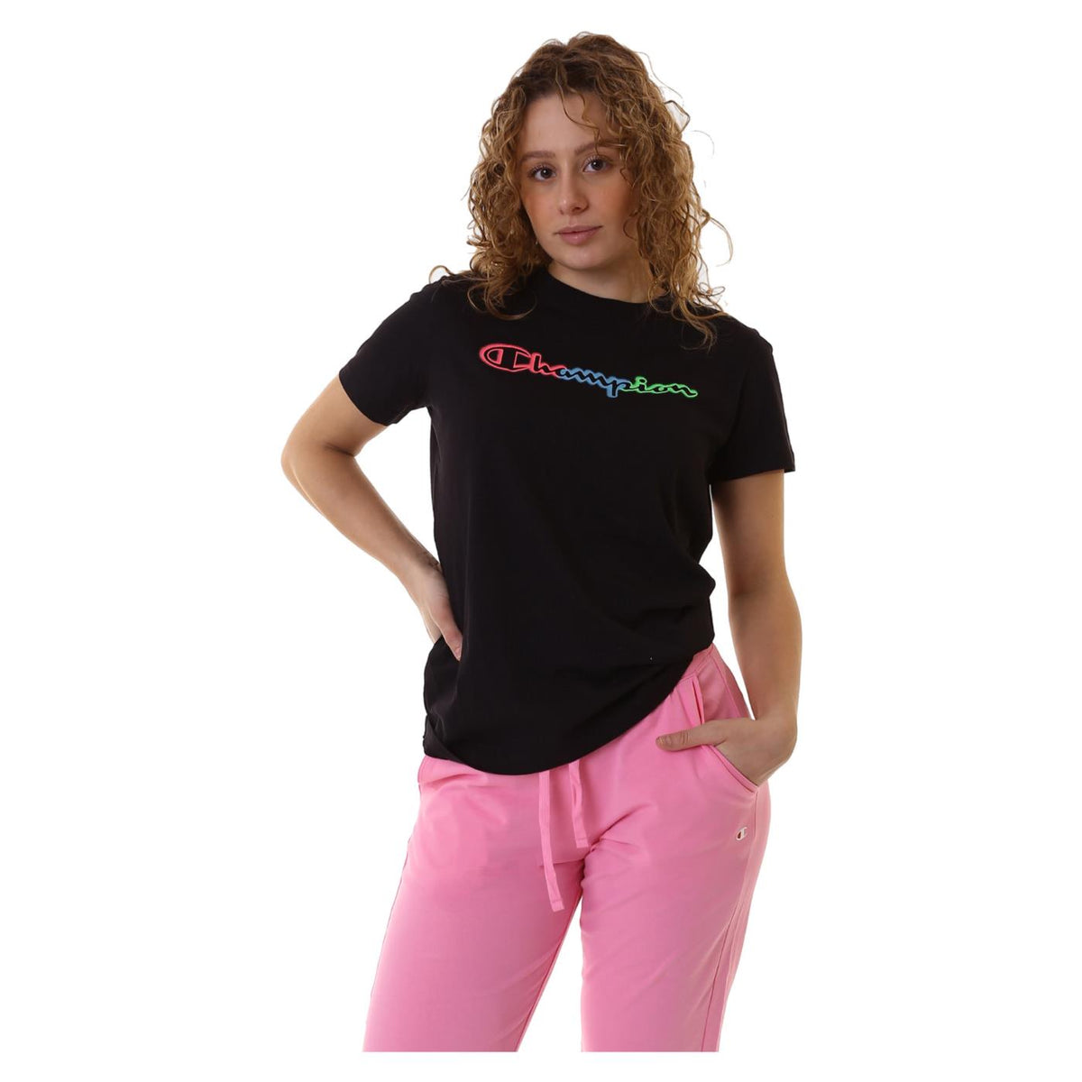 CHAMPION WOMAN CREWNECK T-SHIRT - Nero - immagine principale