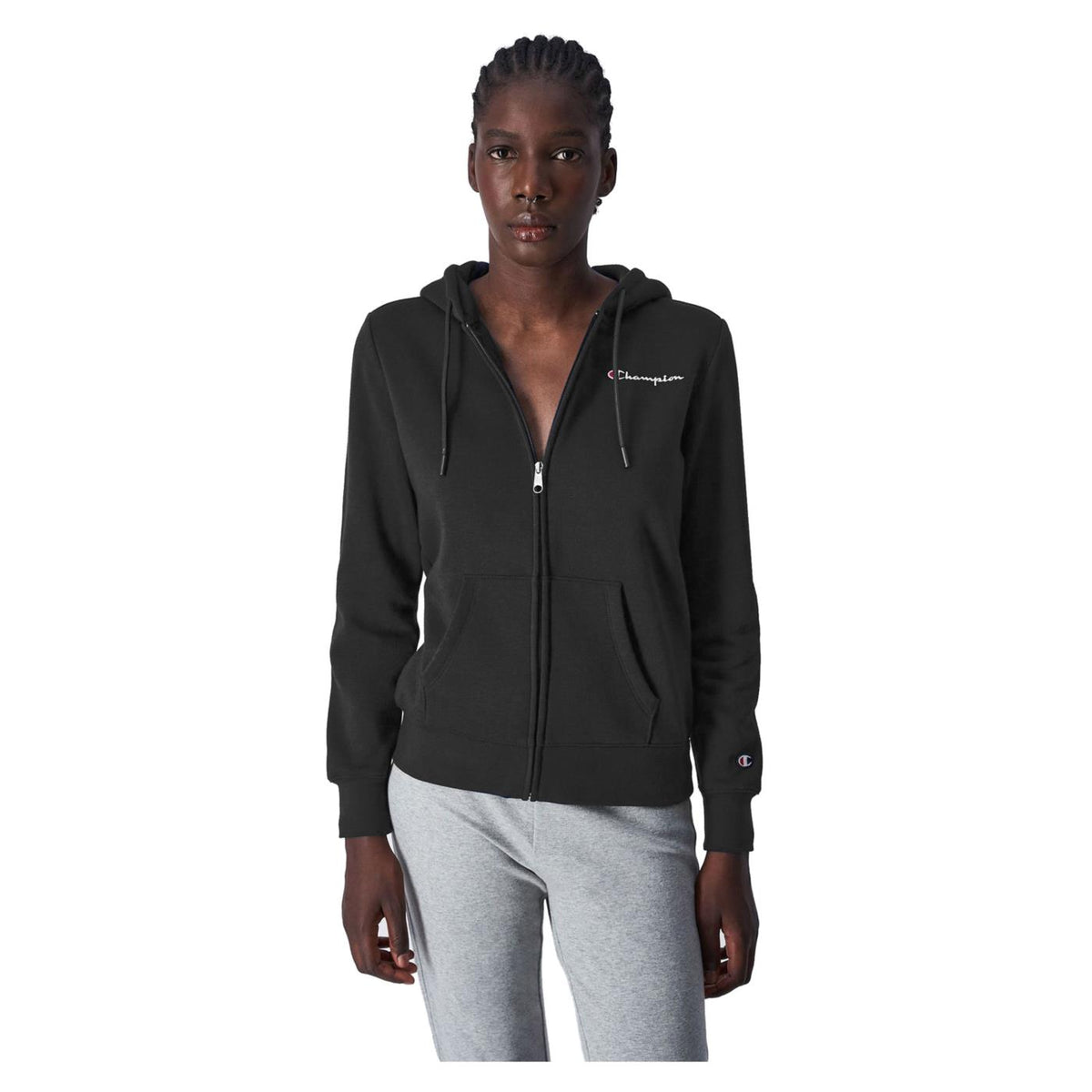 CHAMPION HOODED FULL ZIP SWEATSHIR - Nero - vista 2