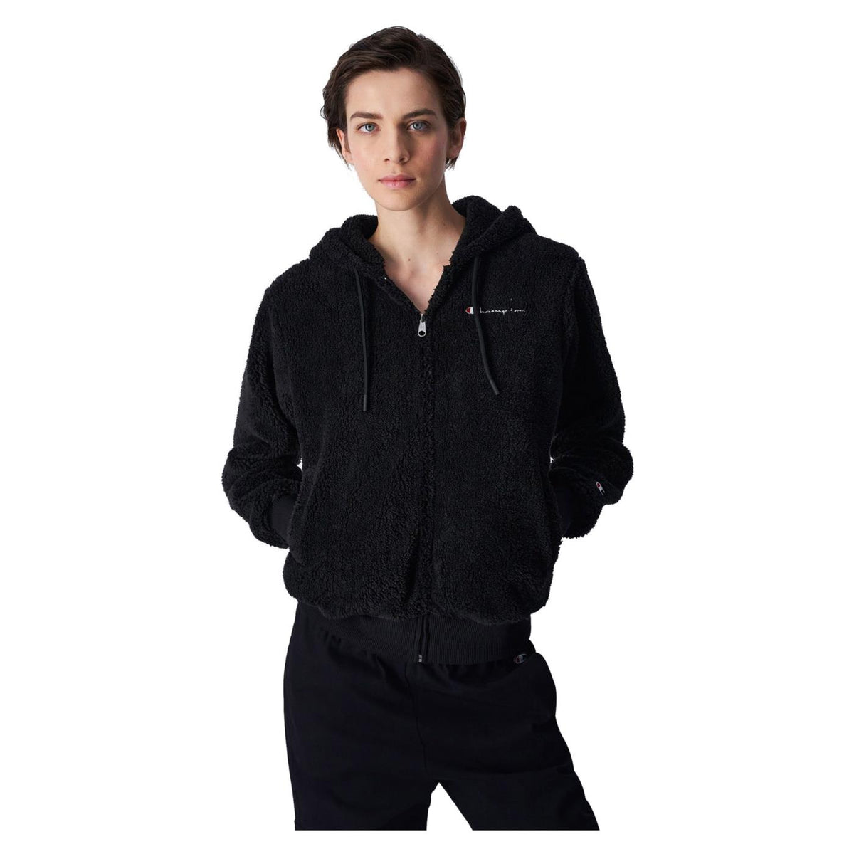 CHAMPION HOODED FULL ZIP SWEATSHIR - Nero - vista 2