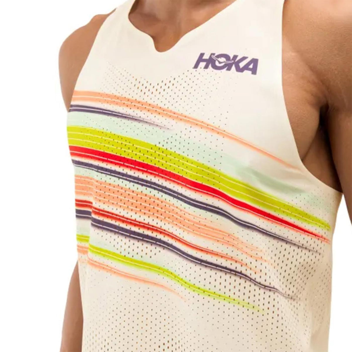HOKA RACE DAY SINGLET - Bianco - vista 3
