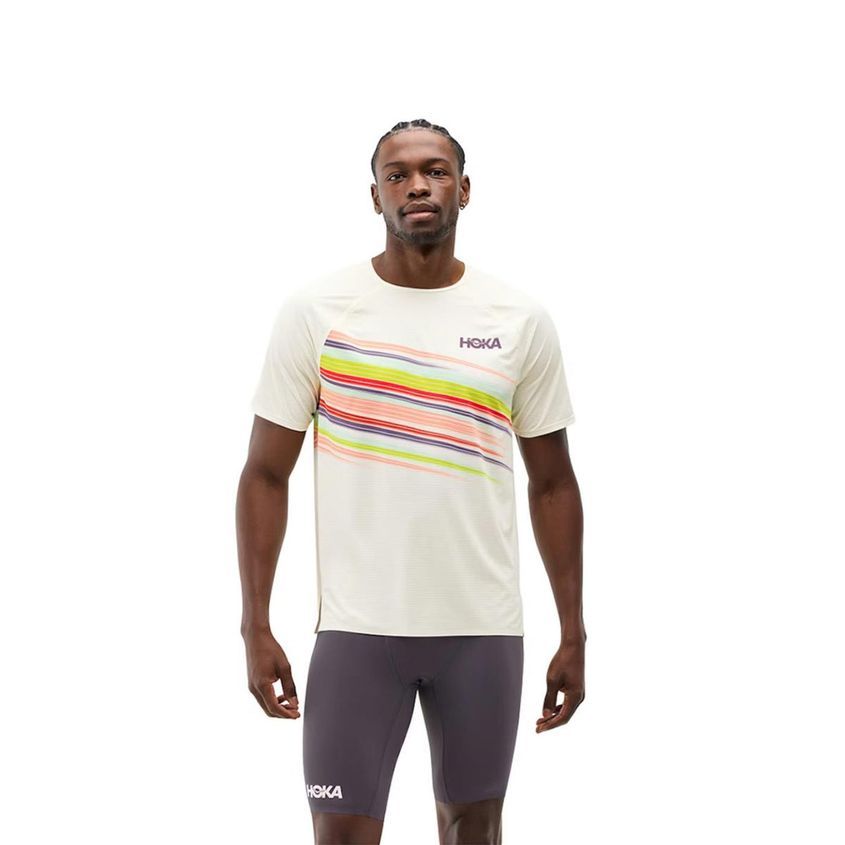 HOKA RACE DAY SHORT SLEEVE - Beige - immagine principale