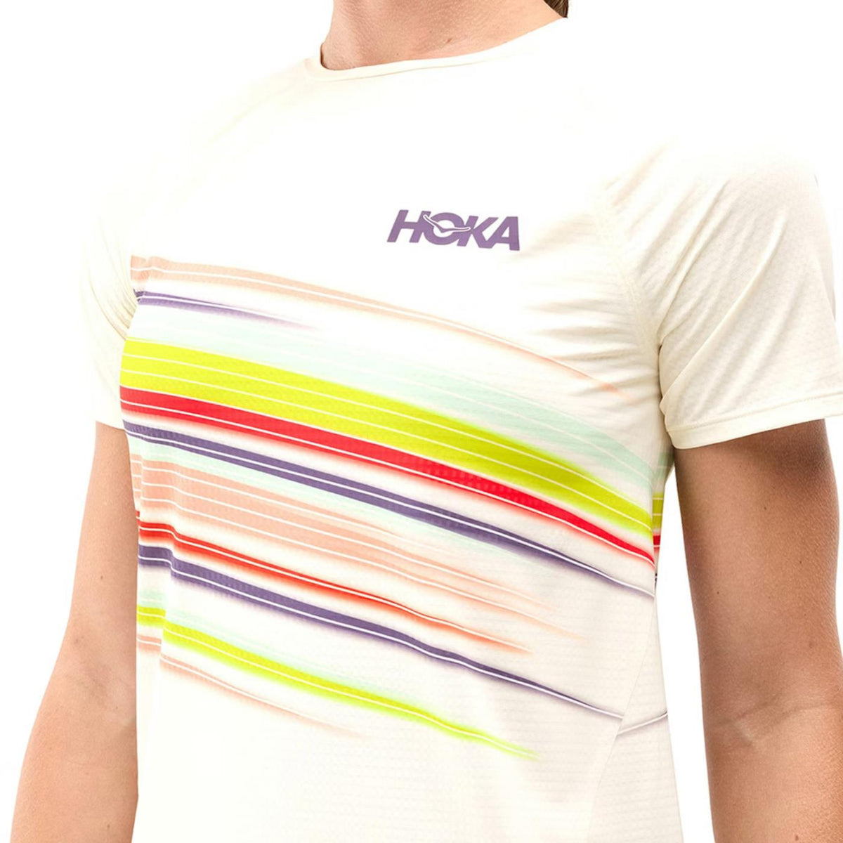 HOKA RACE DAY SHORT SLEEVE W - Beige - vista 3