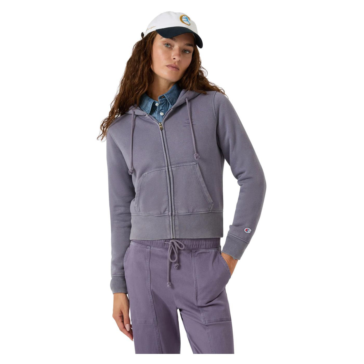 CHAMPION W FZ HOODIE SWEATSHIRT - seconda immagine