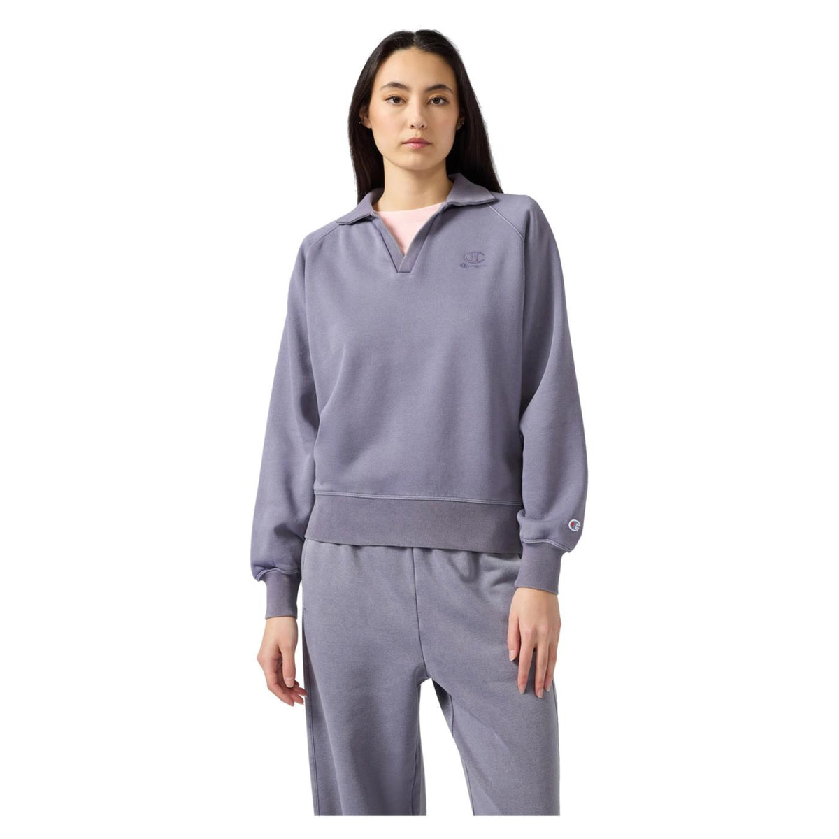 CHAMPION W POLO NECK SWEATSHIRT - Lilla - vista 2