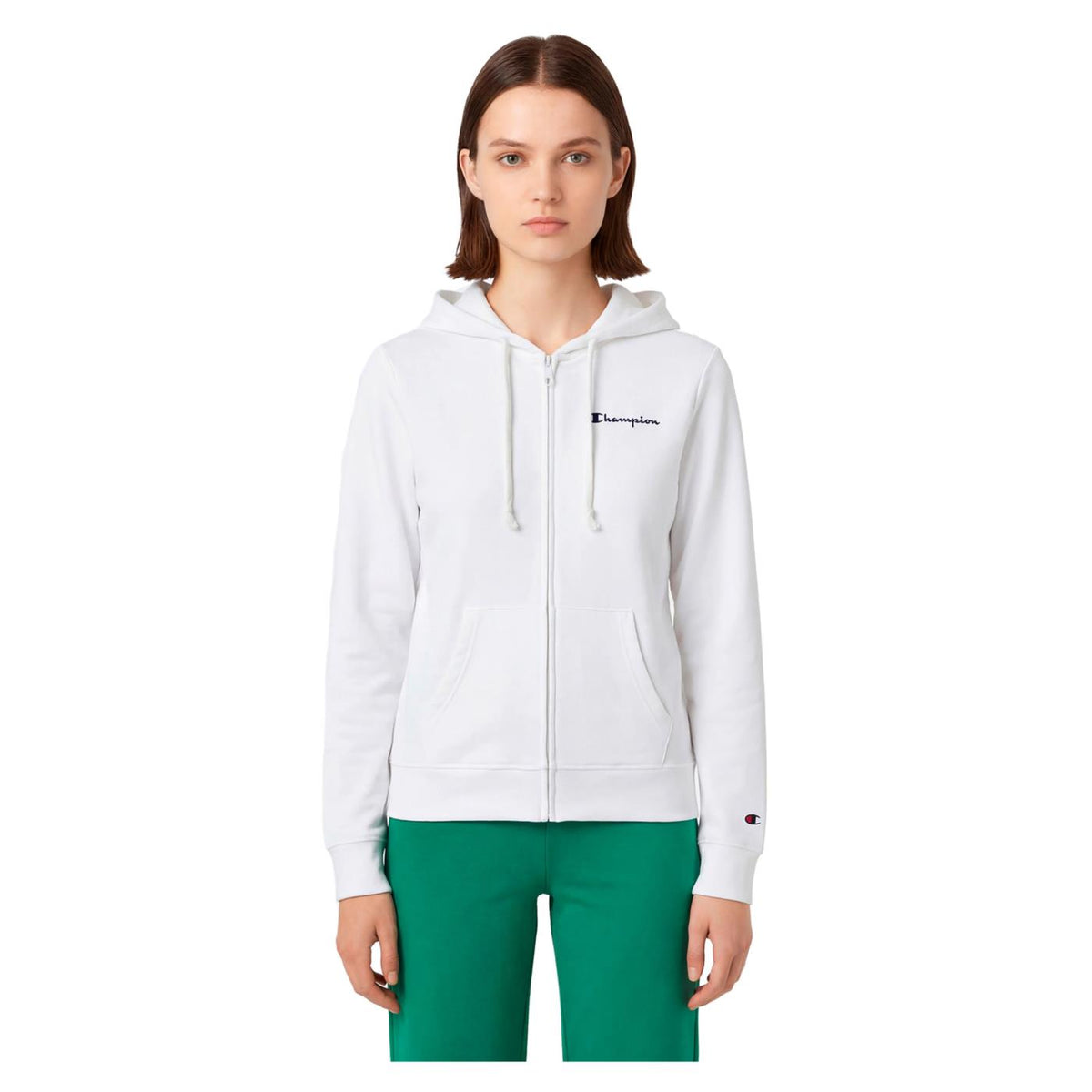 CHAMPION W FZ HOODIE SWEATSHIRT - Bianco - immagine principale