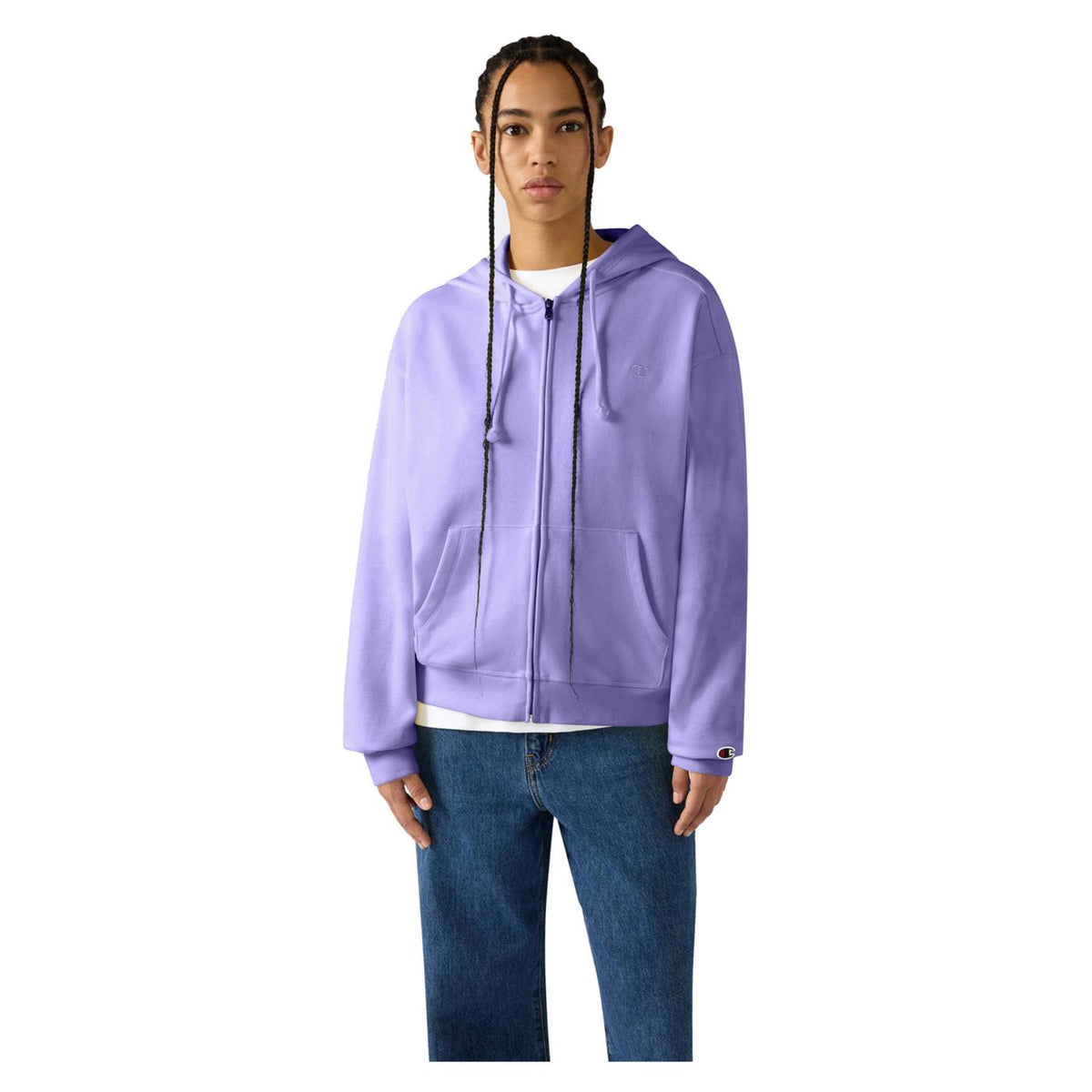 CHAMPION W FZ HOODIE SWEATSHIRT - C1-lilla - immagine principale