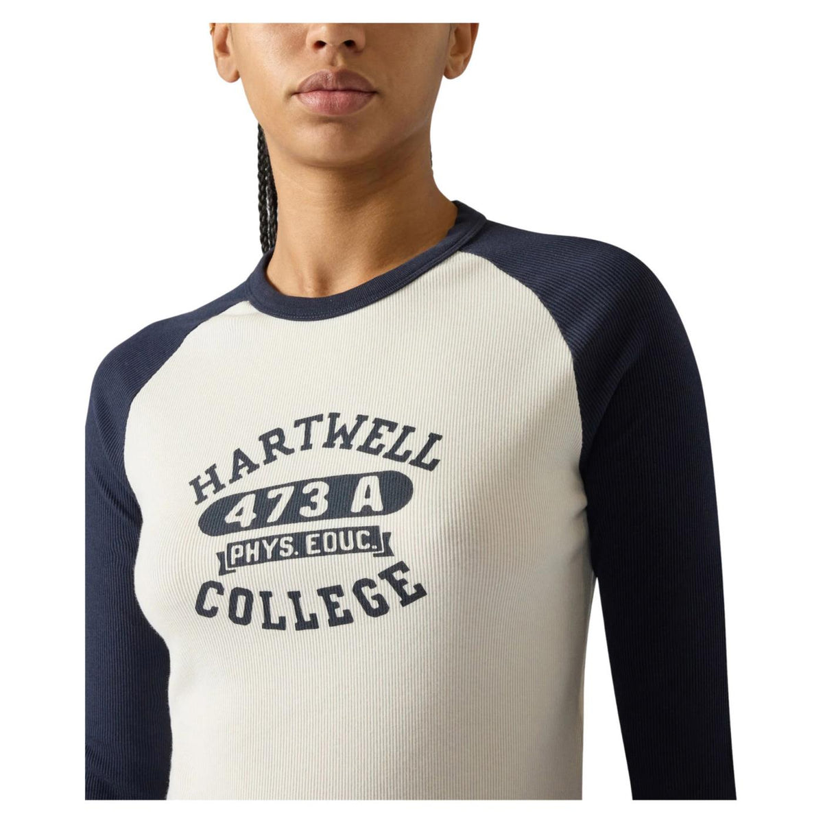 CHAMPION W CREWNECK LS TEE - Bianco - vista 2