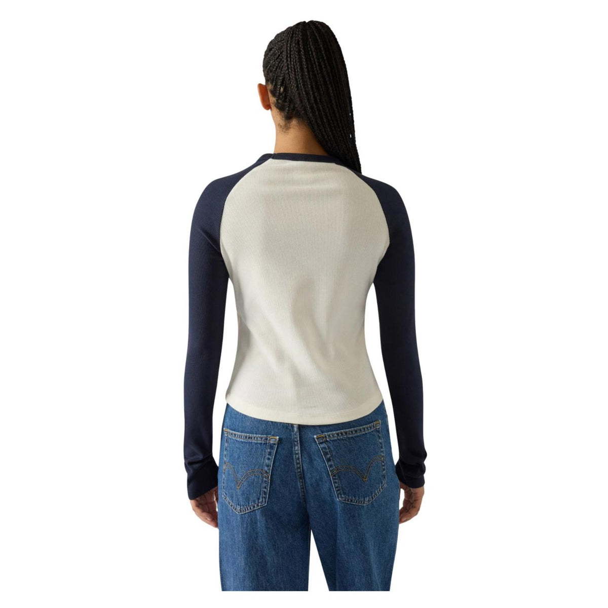 CHAMPION W CREWNECK LS TEE - Bianco - vista 3