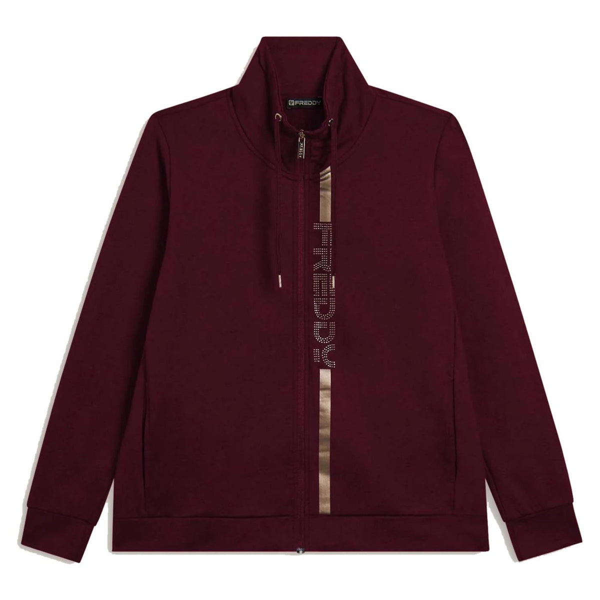 FREDDY FELPA FULL ZIP STRETCH - Bordeaux - immagine principale