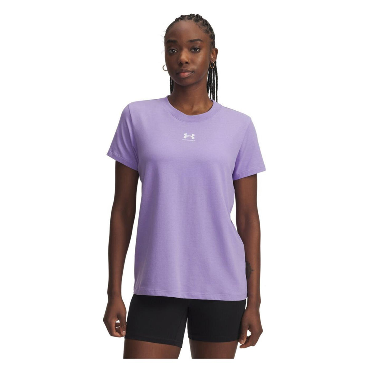 UNDER ARMOUR W RIVAL CORE SS TEE - Viola - vista 3