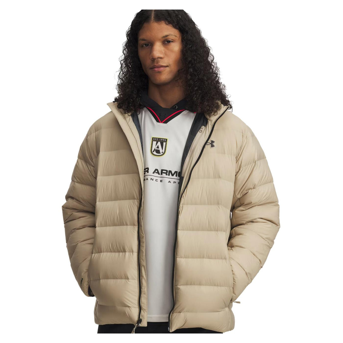 UNDER ARMOUR LEGEND DOWN HOODED JACKET - Beige - vista 3