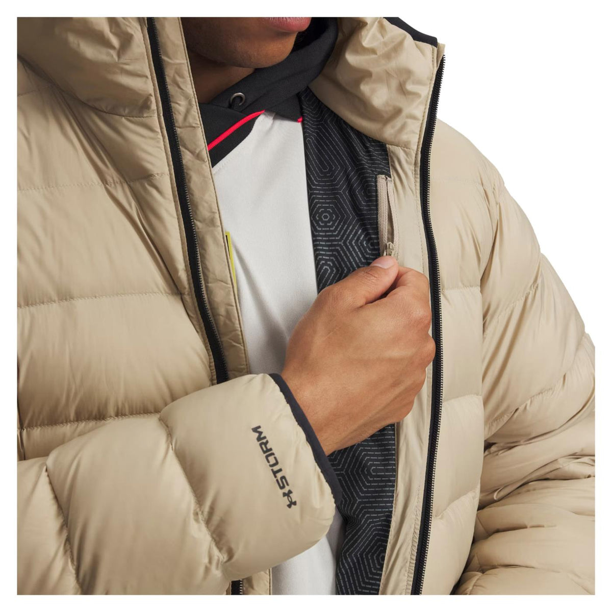 UNDER ARMOUR LEGEND DOWN HOODED JACKET - Beige - vista 5