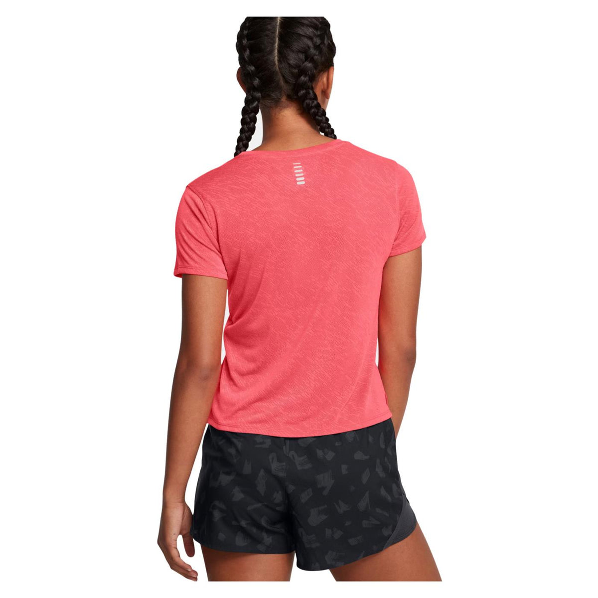 UNDER ARMOUR WOMAN LAUNCH CAMO SS TEE - Corallo - vista 4