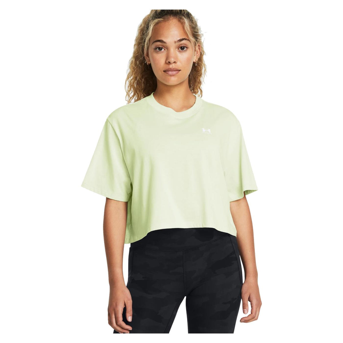 UNDER ARMOUR W BOXY CROP LOGO SS TEE