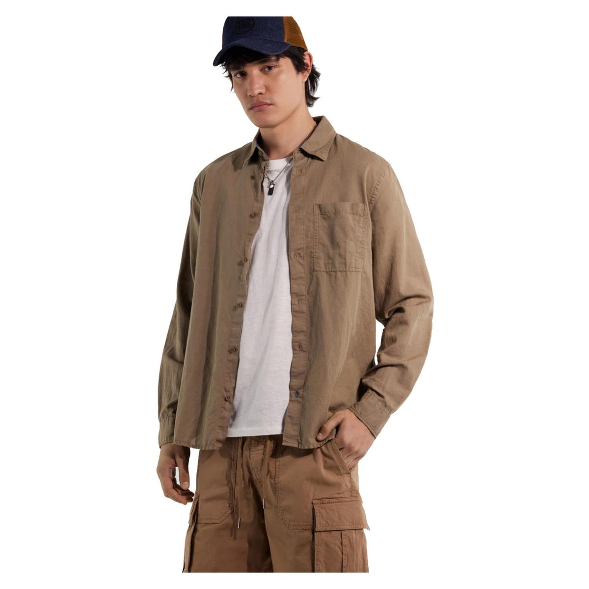 GAS CAMICIA ML RIVIERA - Marrone chiaro - immagine principale