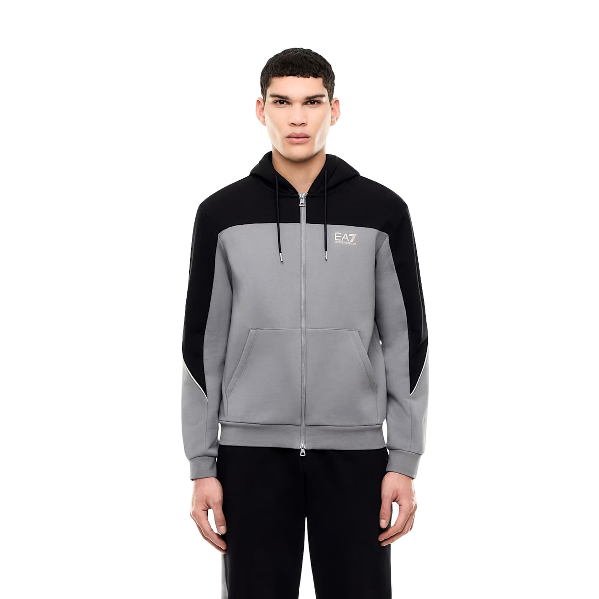 EMPORIO ARMANI 7 EA7 TRAIN COLOURBLOCK HOOD FZ