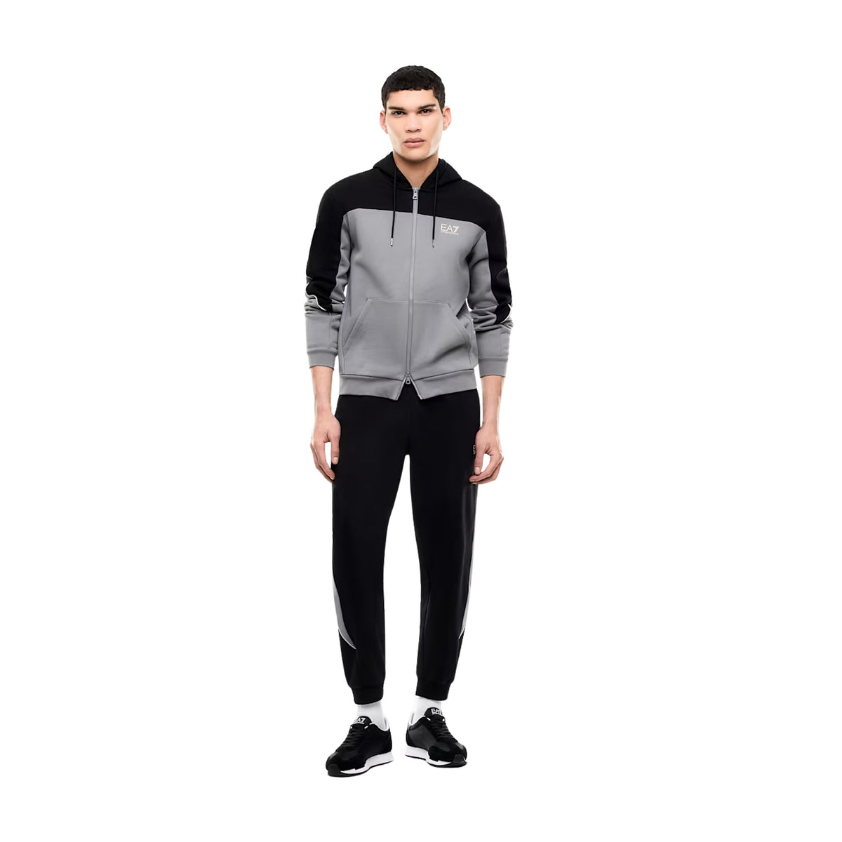 EMPORIO ARMANI 7 EA7 TRAIN COLOURBLOCK HOOD FZ - seconda immagine