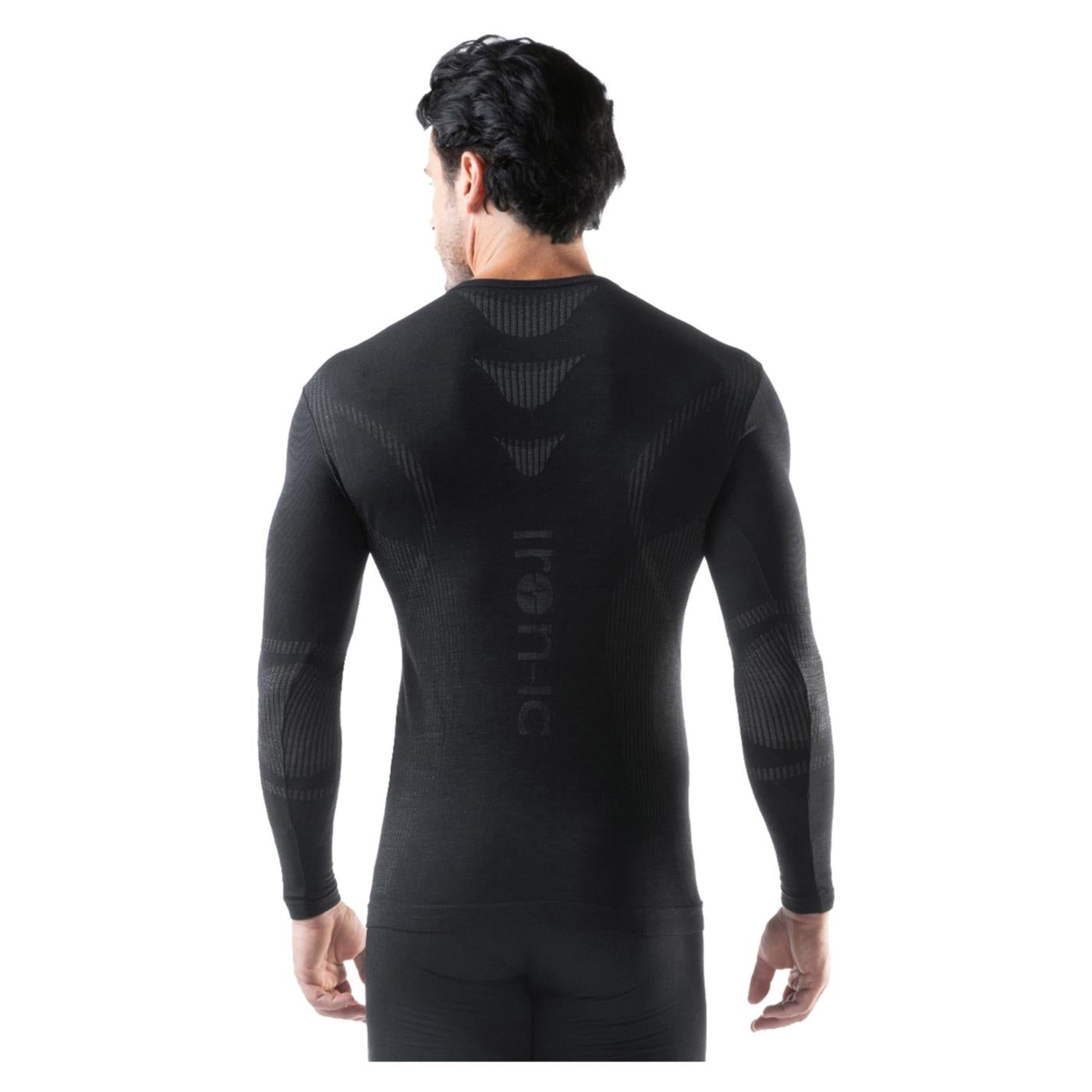 IRON-IC T-SHIRT LS MAN MERINO - Nero - vista 2