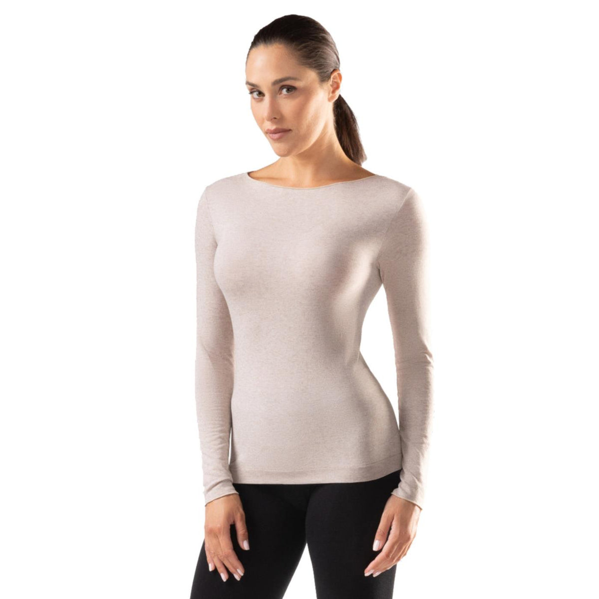 IRON-IC CASHMERE CREW LS WOMAN - Beige - immagine principale