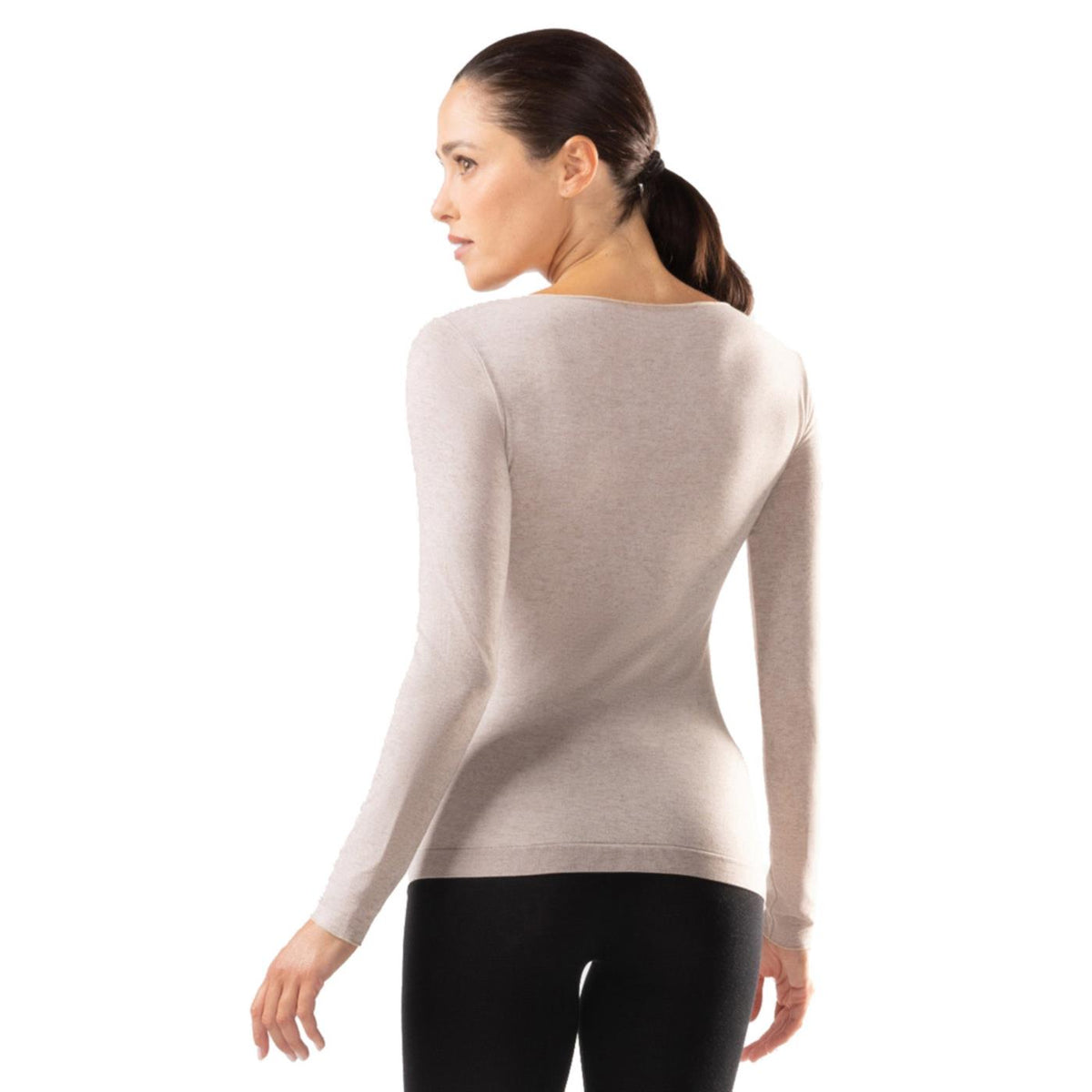 IRON-IC CASHMERE CREW LS WOMAN - Beige - vista 2