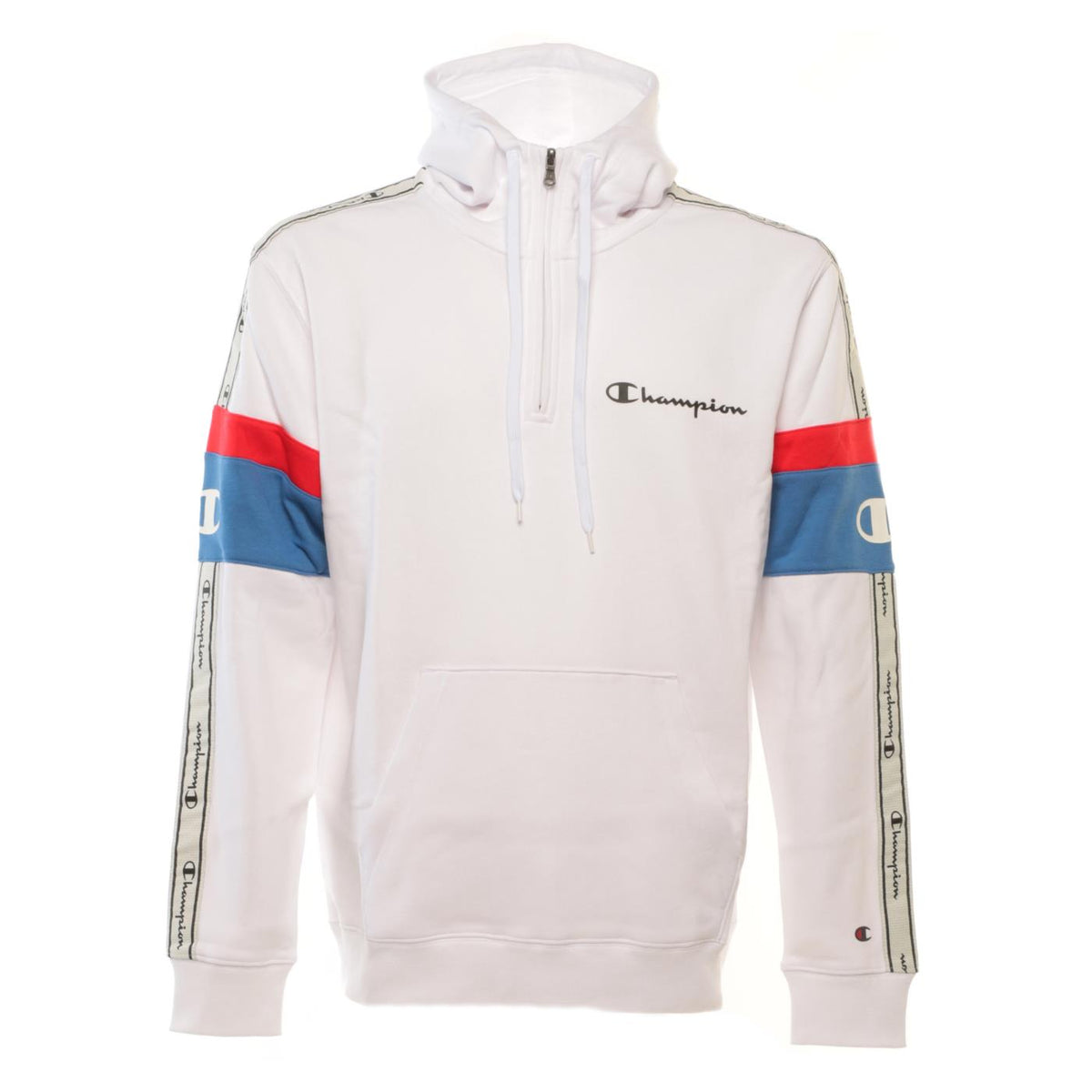 CHAMPION FELPA MEZZA ZIP CAPPUCCIO