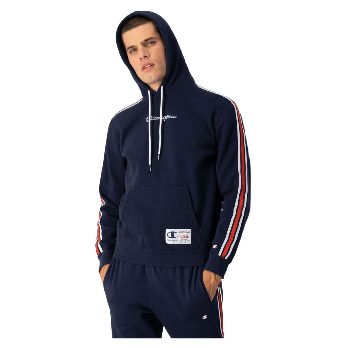 CHAMPION HOODED SWEATSHIRT - Blu - vista 2