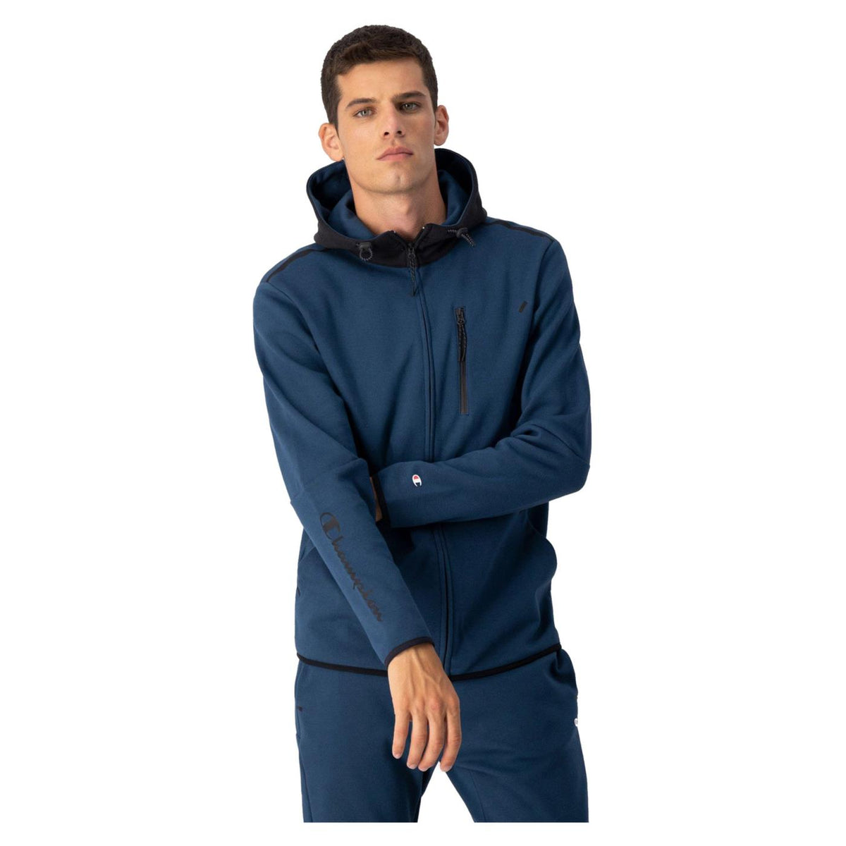 CHAMPION HOODED FZ SWEATSHIRT - Blu - vista 2