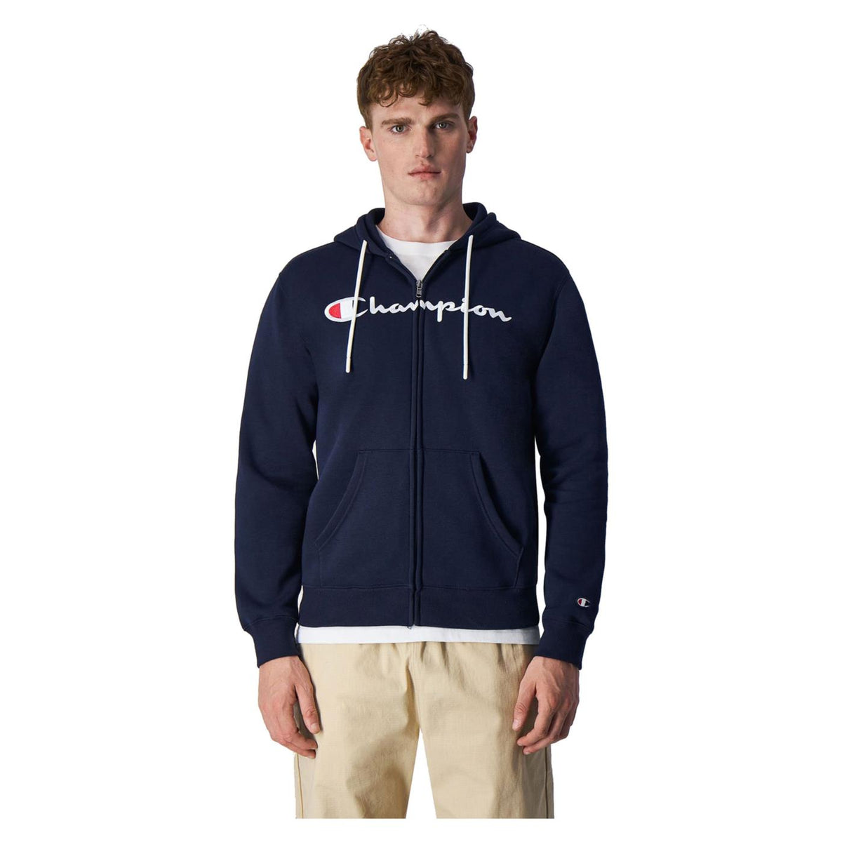 CHAMPION HOODED FULL ZIP SWEATSHIR - Blu - vista 2