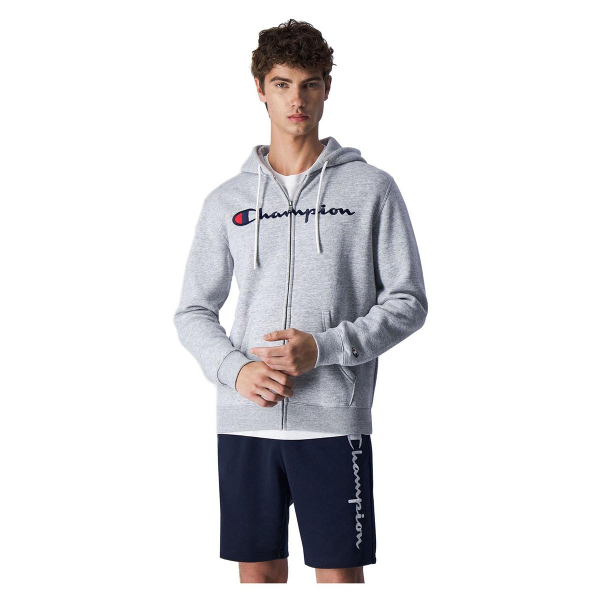 CHAMPION HOODED FULL ZIP SWEATSHIR - Grigio chiaro - vista 2