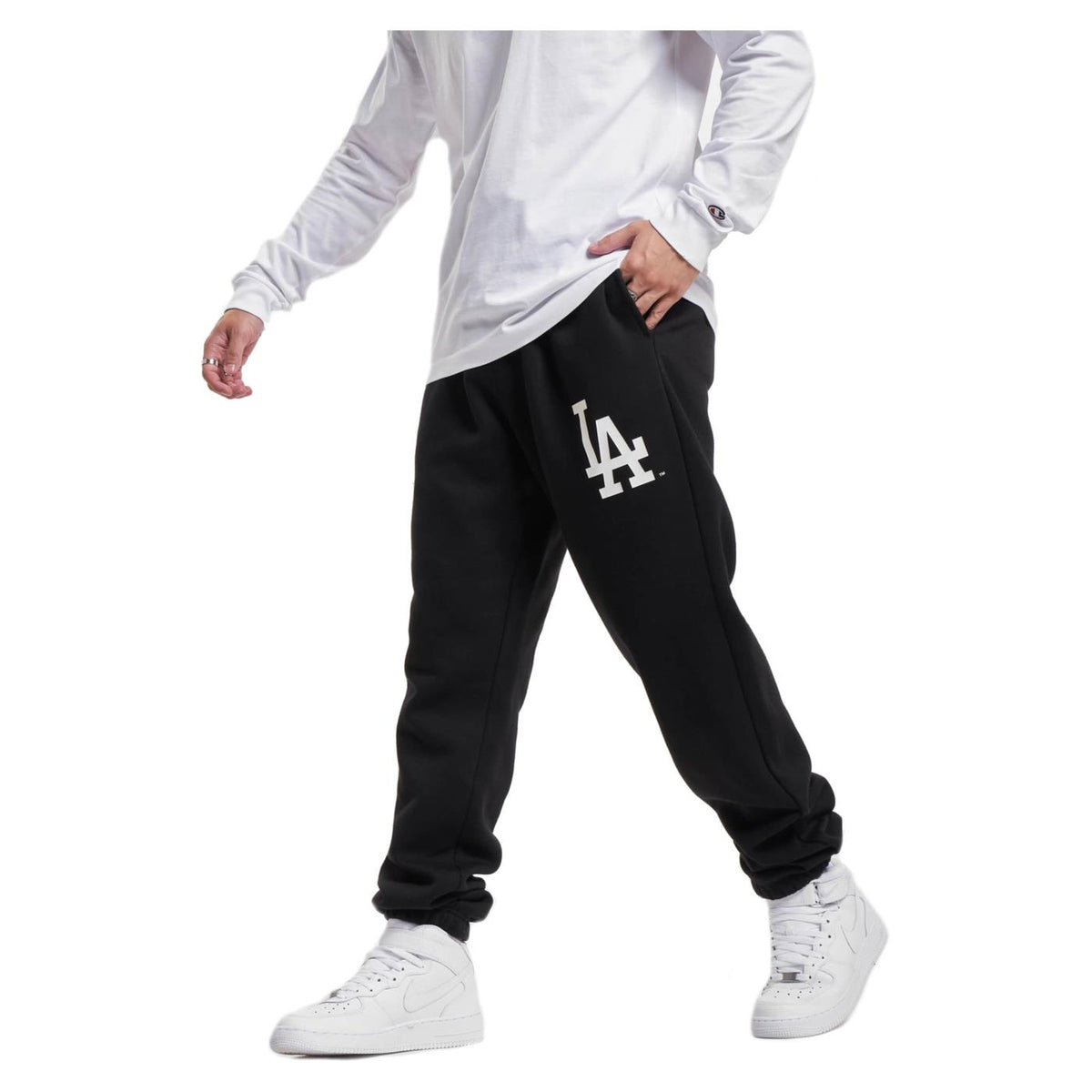 CHAMPION ELASTIC CUFF PANTS - Nero - vista 2