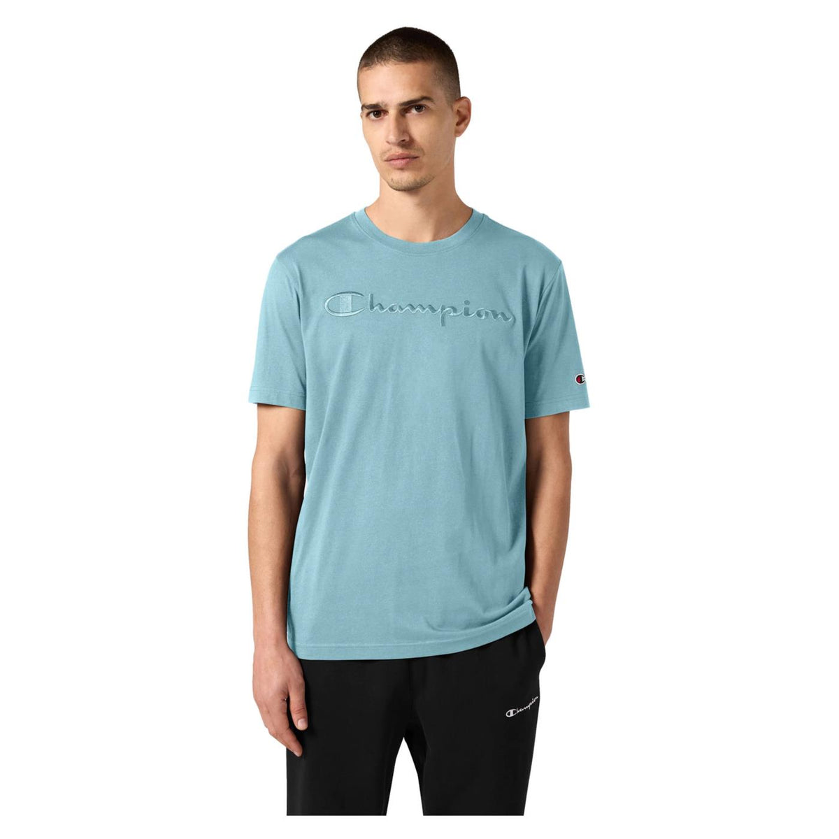 CHAMPION M SHORT SLEEVE TEE - C1-azzurro - immagine principale