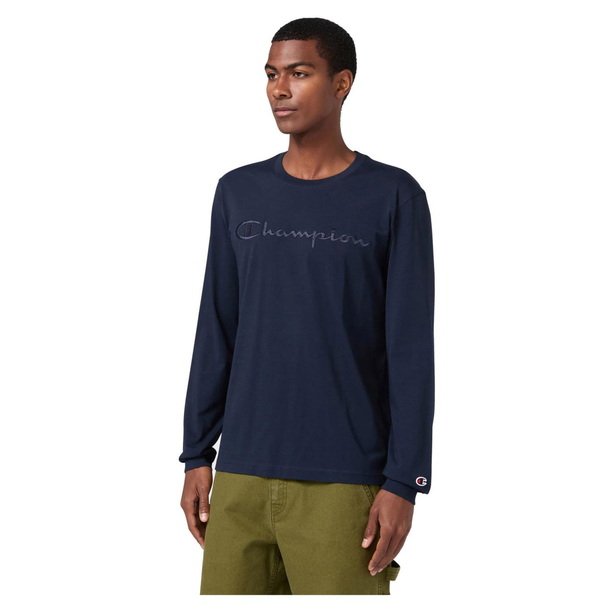 CHAMPION CREWNECK LONG SLEEVE TEE - Blu - vista 2