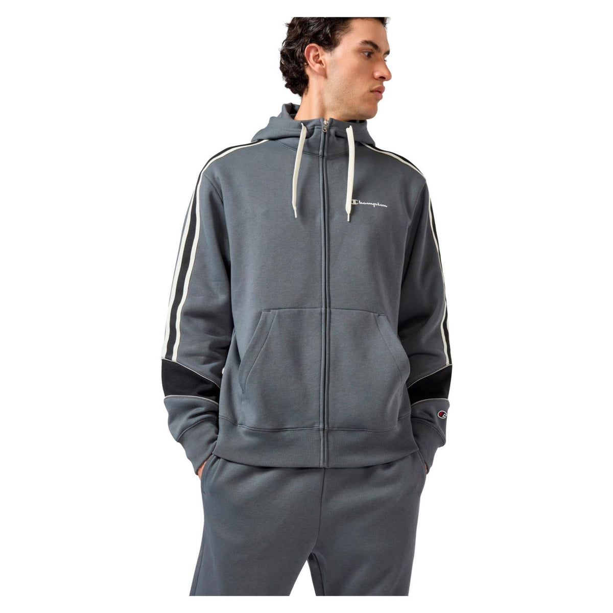 CHAMPION HOODED FULL ZIP SUIT - Grigio scuro - vista 4