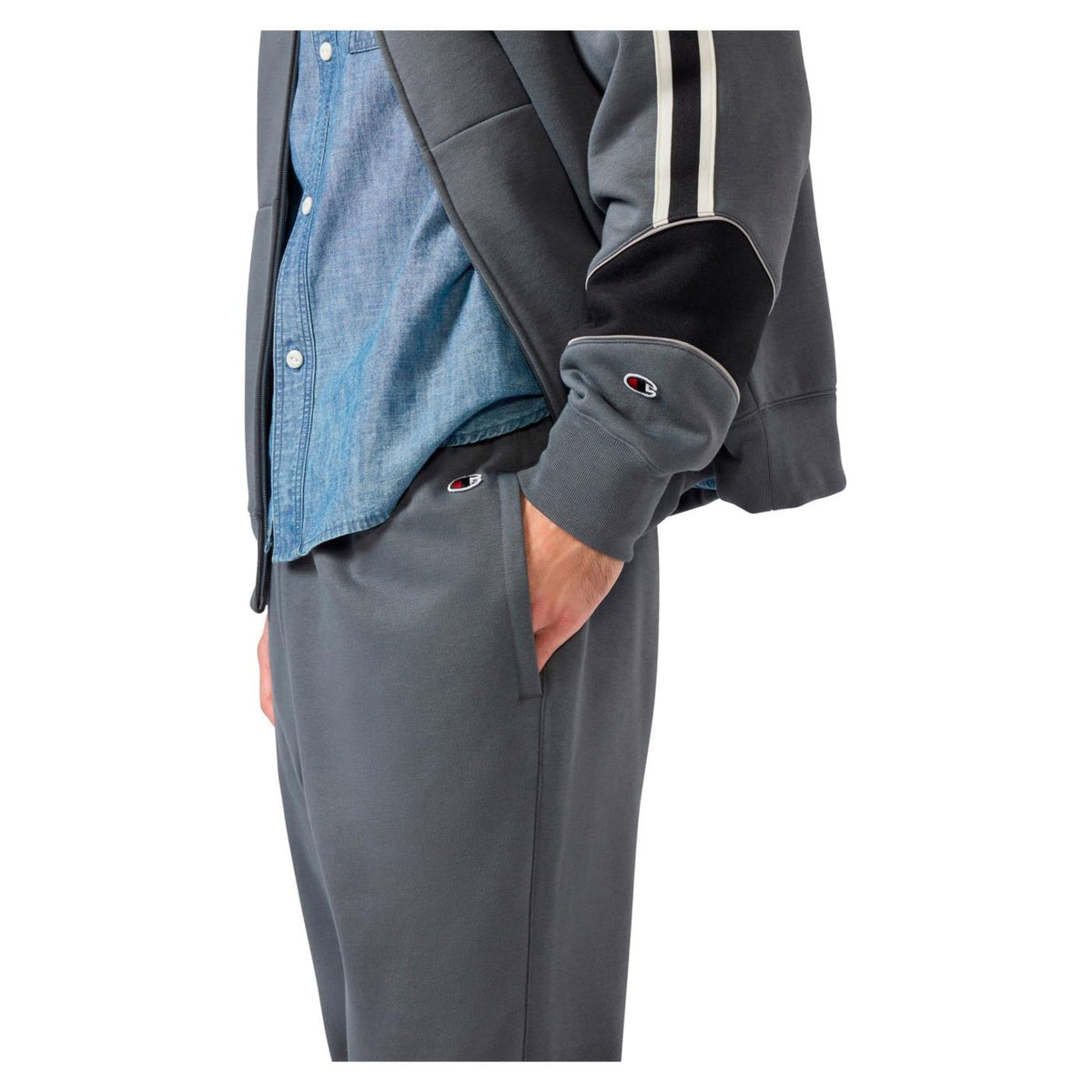 CHAMPION HOODED FULL ZIP SUIT - Grigio scuro - vista 5